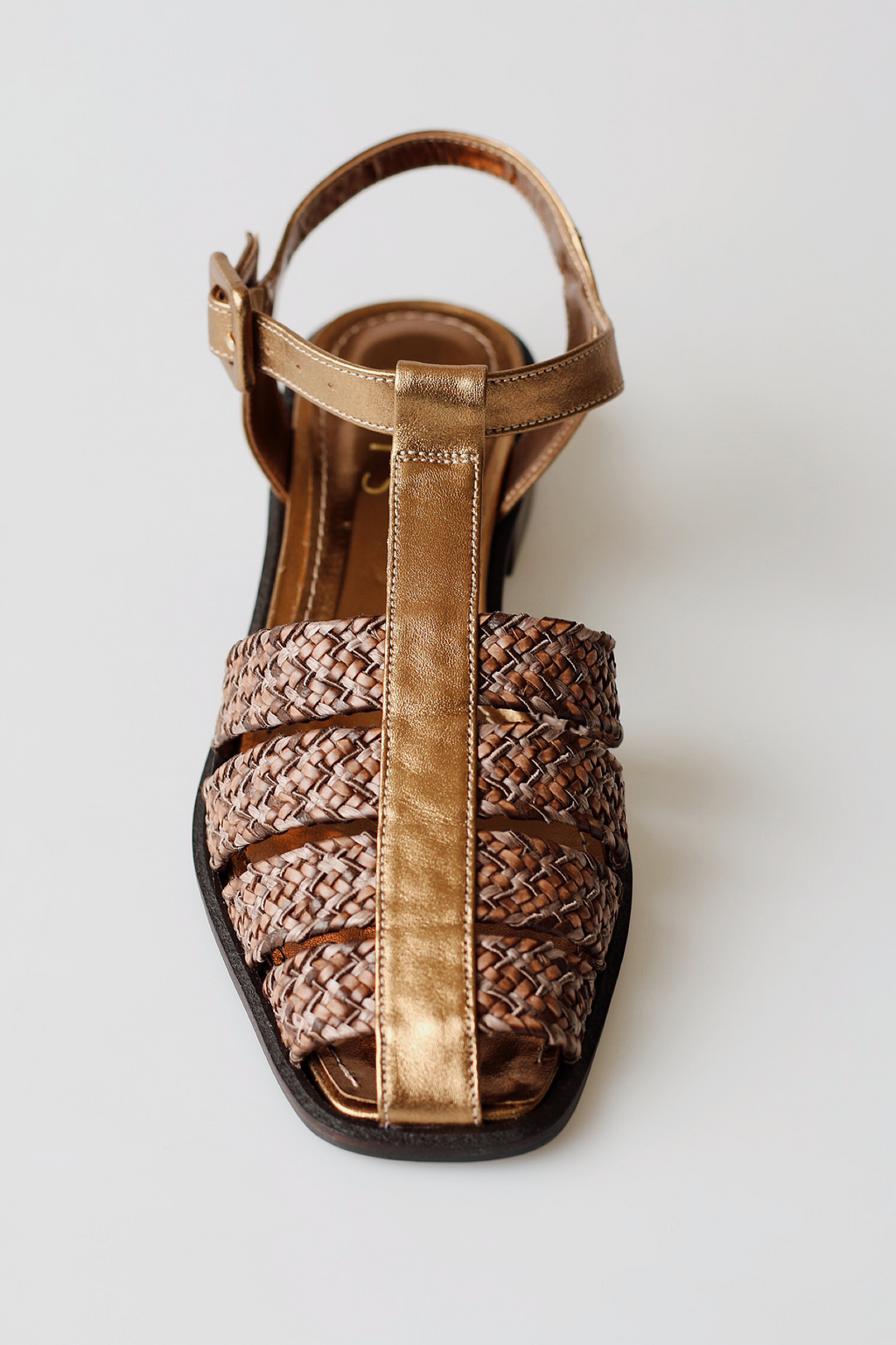 Fisherman Dalila leather and raffia