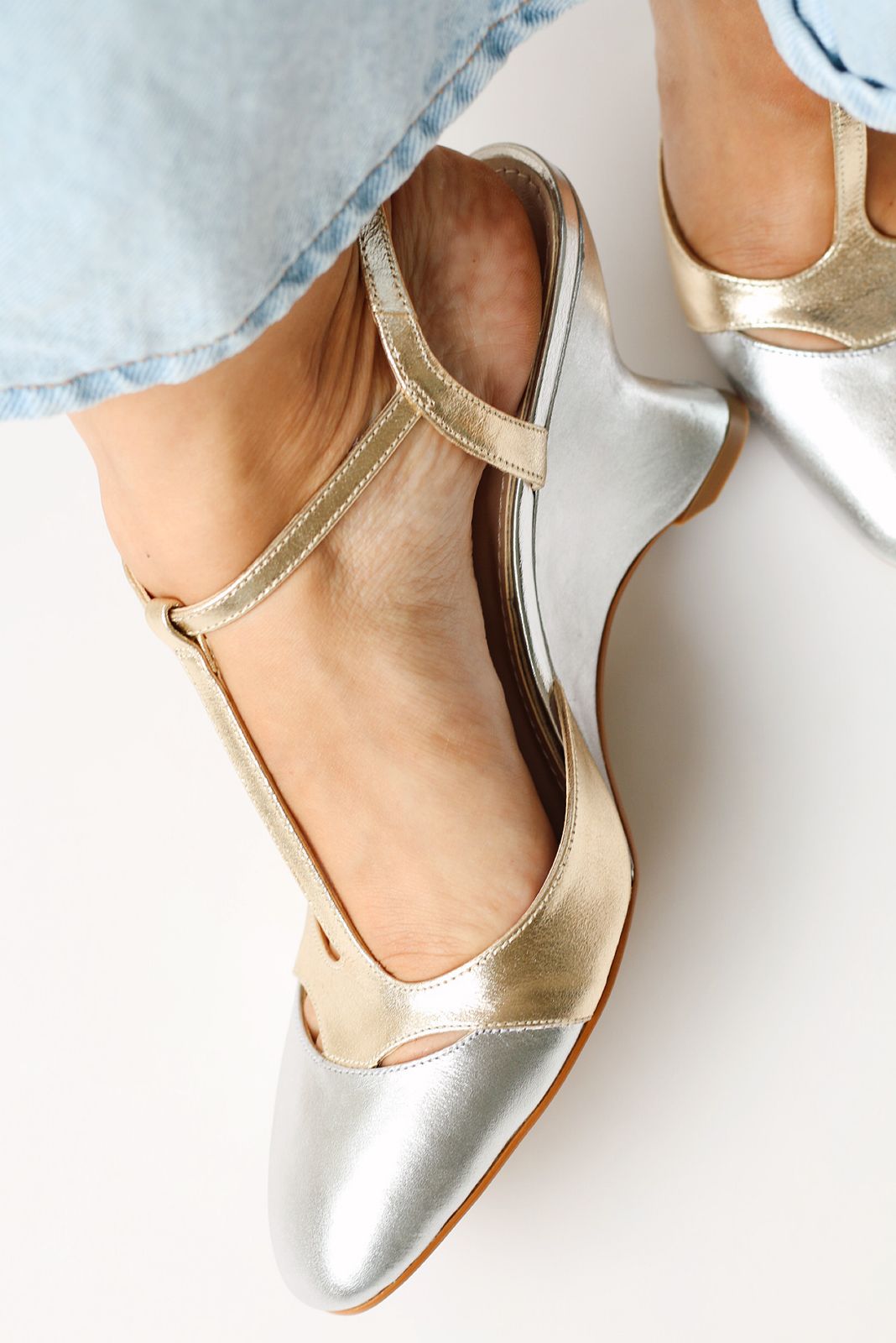 Mary Jane Fiorella two-tone metallic