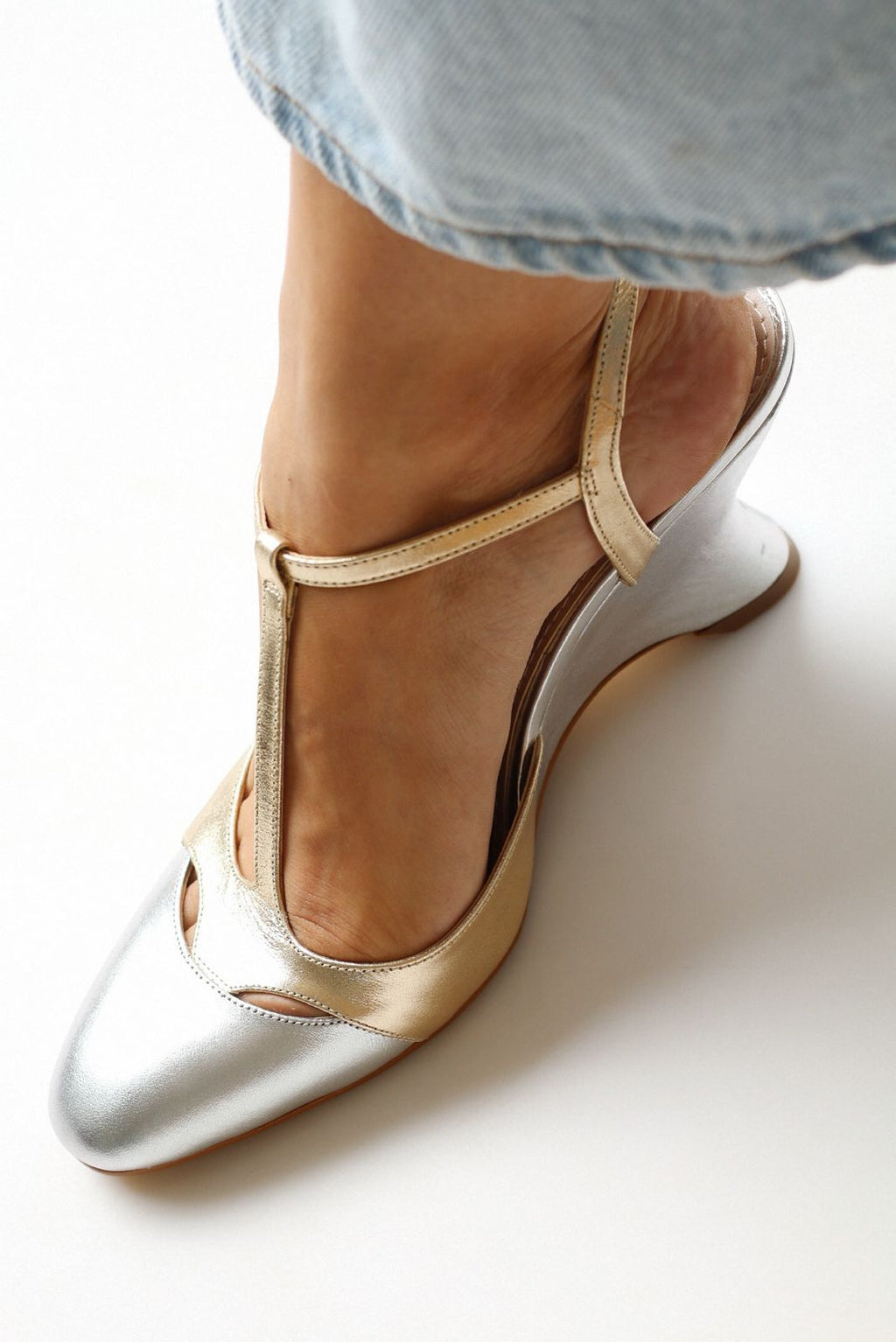 Mary Jane Fiorella two-tone metallic
