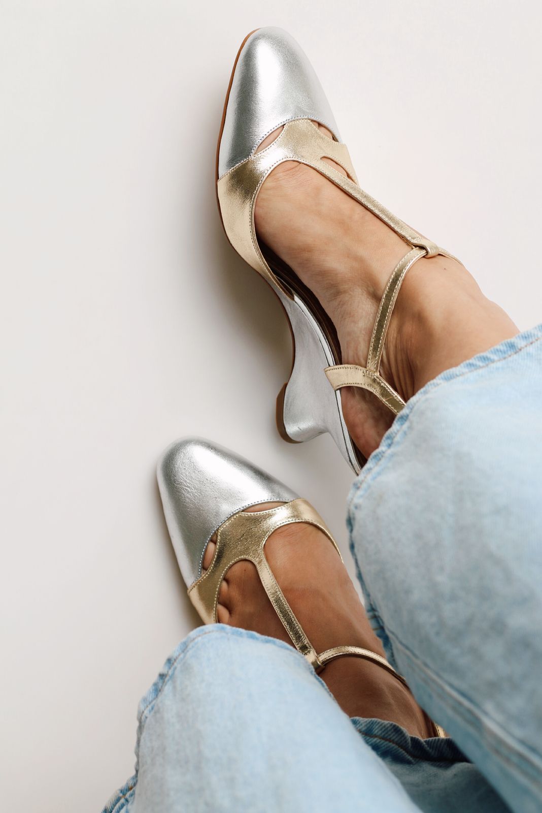 Mary Jane Fiorella two-tone metallic