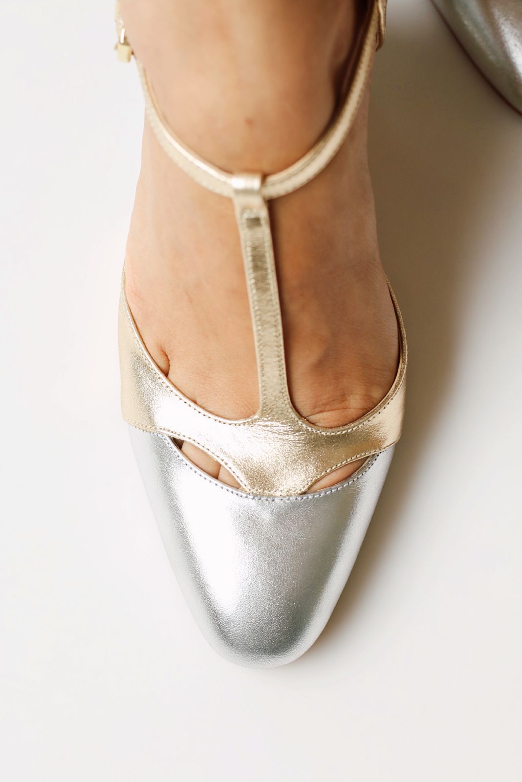 Mary Jane Fiorella two-tone metallic