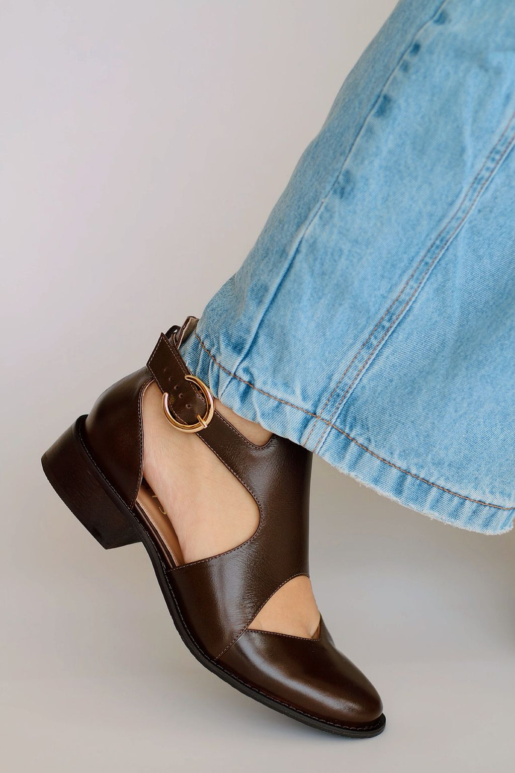 Vittorio brown leather shoe - LARGE FIT