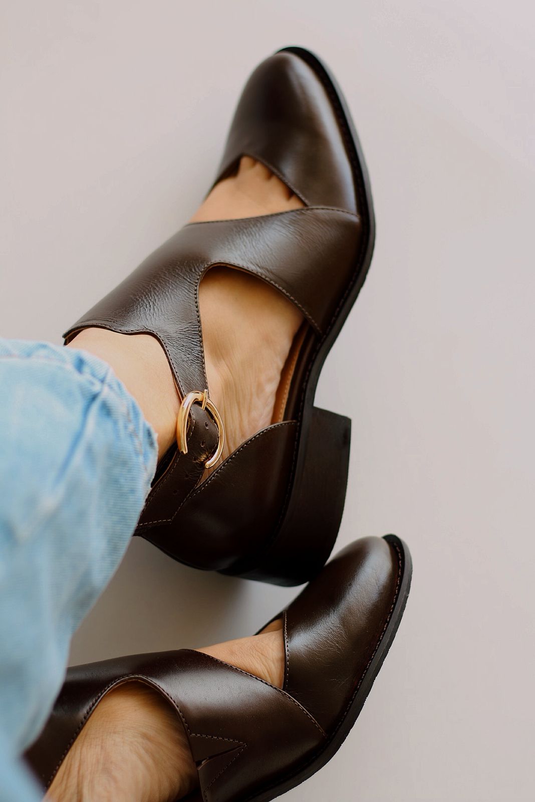 Vittorio brown leather shoe - LARGE FIT