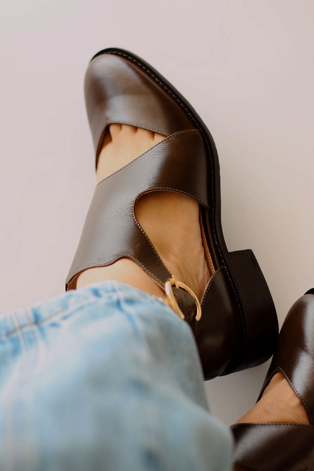 Vittorio brown leather shoe - LARGE FIT