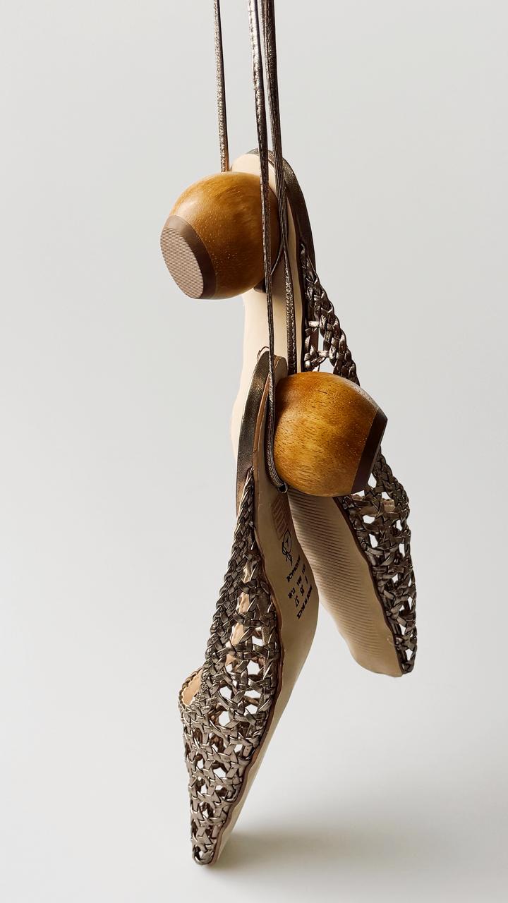 Zariah carbon sandal with chestnut geo heel (2 ways to wear)