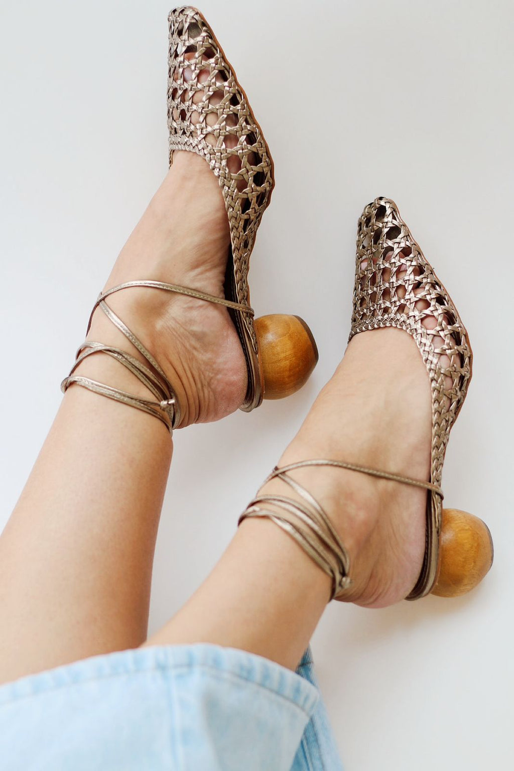 Zariah carbon sandal with chestnut geo heel (2 ways to wear)