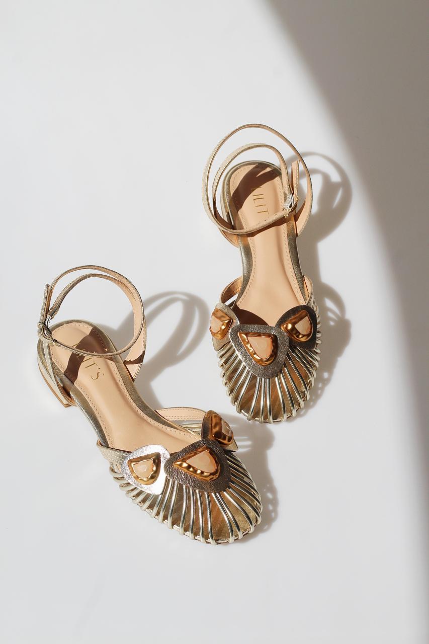 Celine light gold sandal