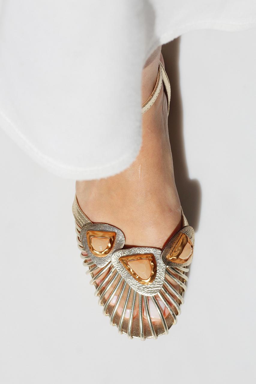 Celine light gold sandal
