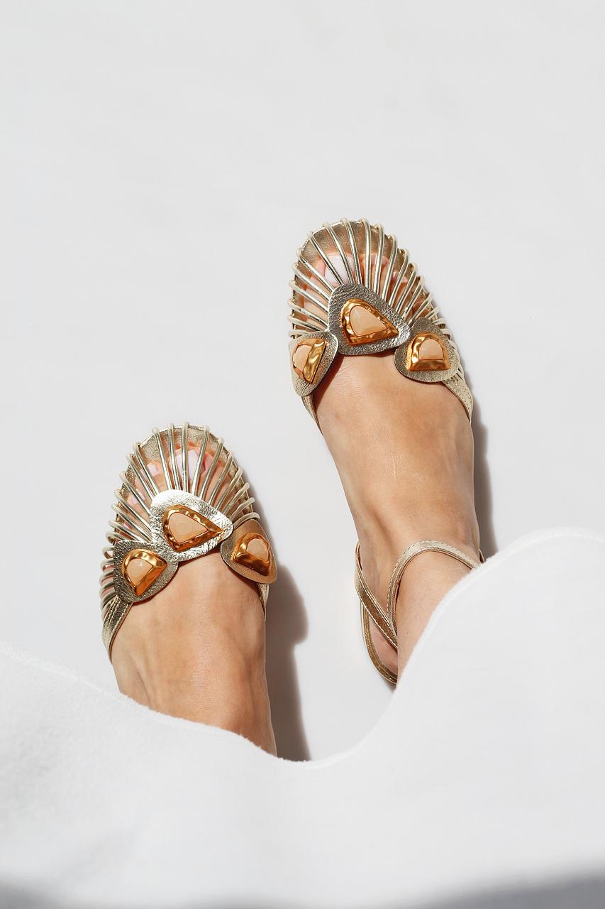 Celine light gold sandal