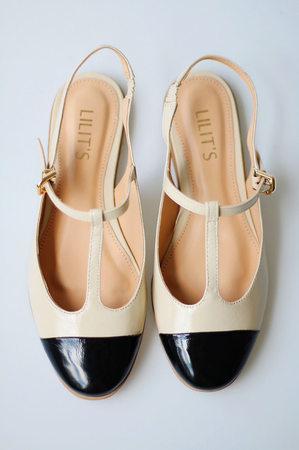 Bailarina Nyssa creme e preto