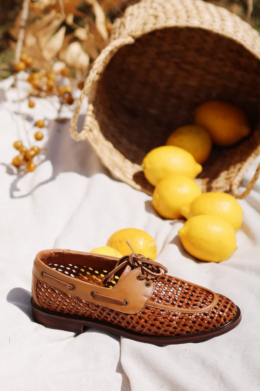 Mocassim Magnus tressê ocre