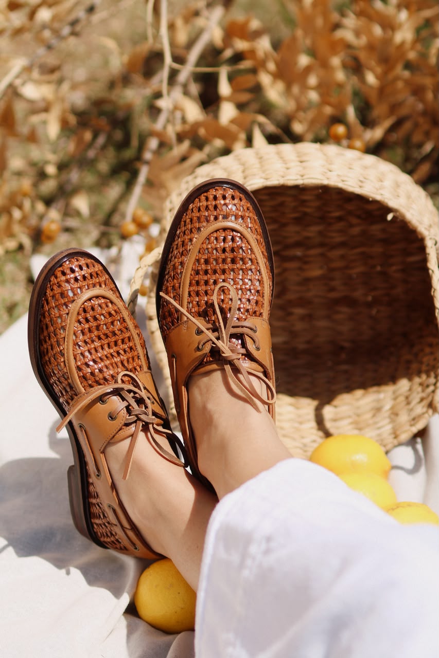 Mocassim Magnus tressê ocre