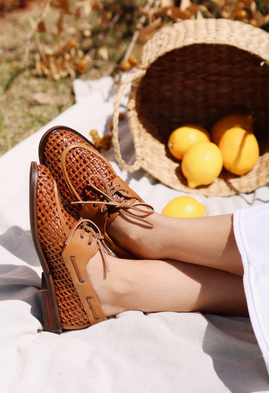Mocassim Magnus tressê ocre