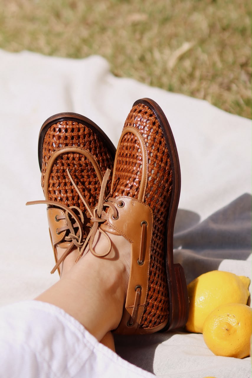 Mocassim Magnus tressê ocre