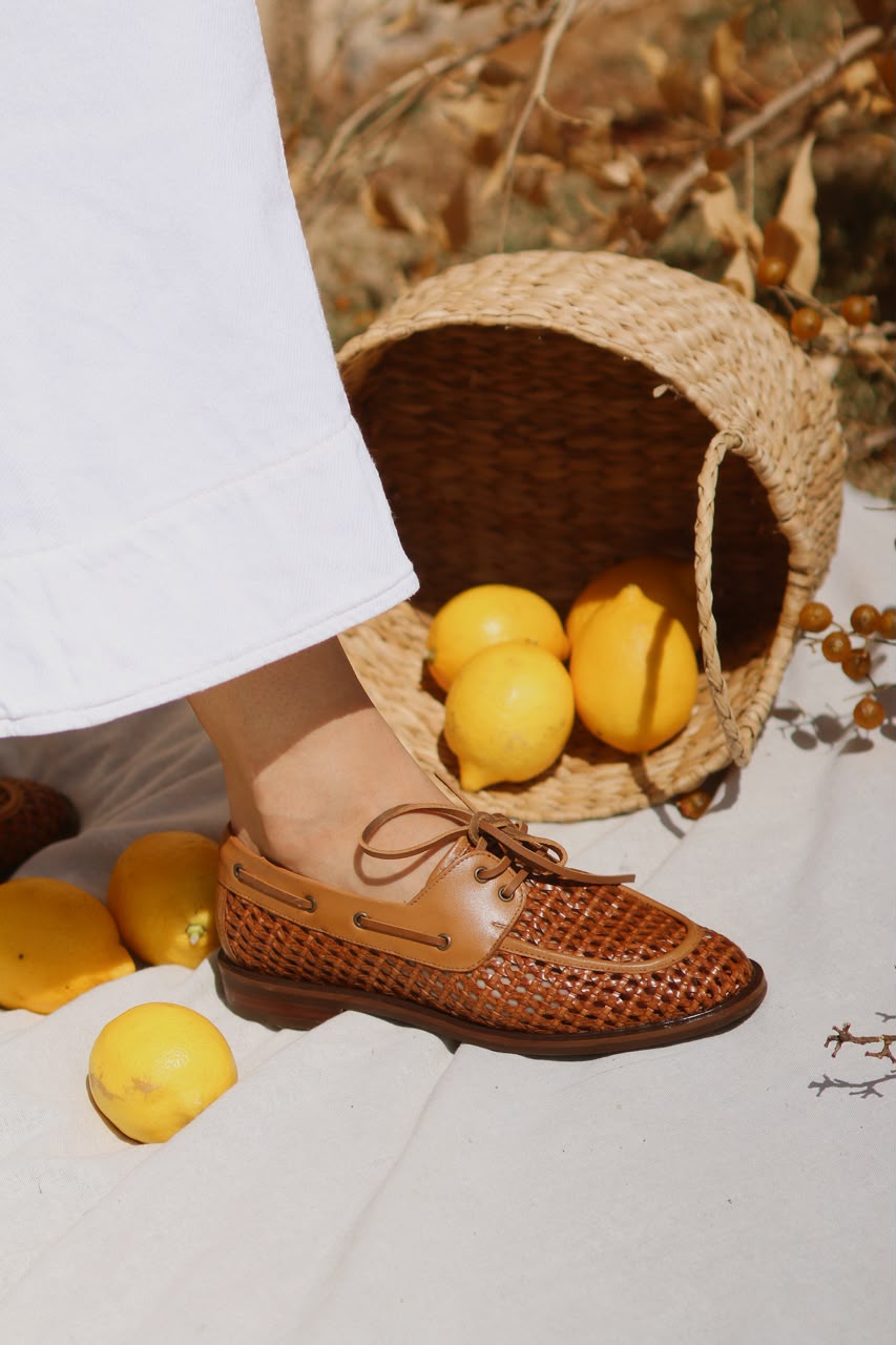 Mocassim Magnus tressê ocre