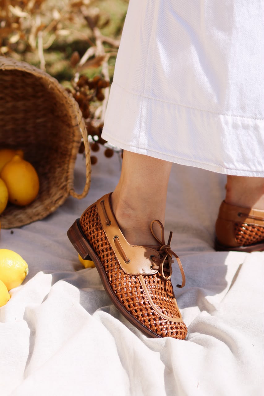 Mocassim Magnus tressê ocre