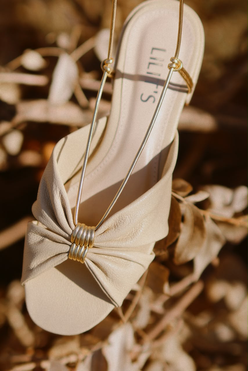 Sandália Aimee off white e ouro