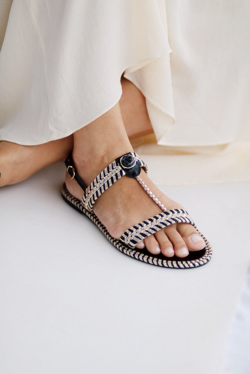 Sandália flat Athena em crochê