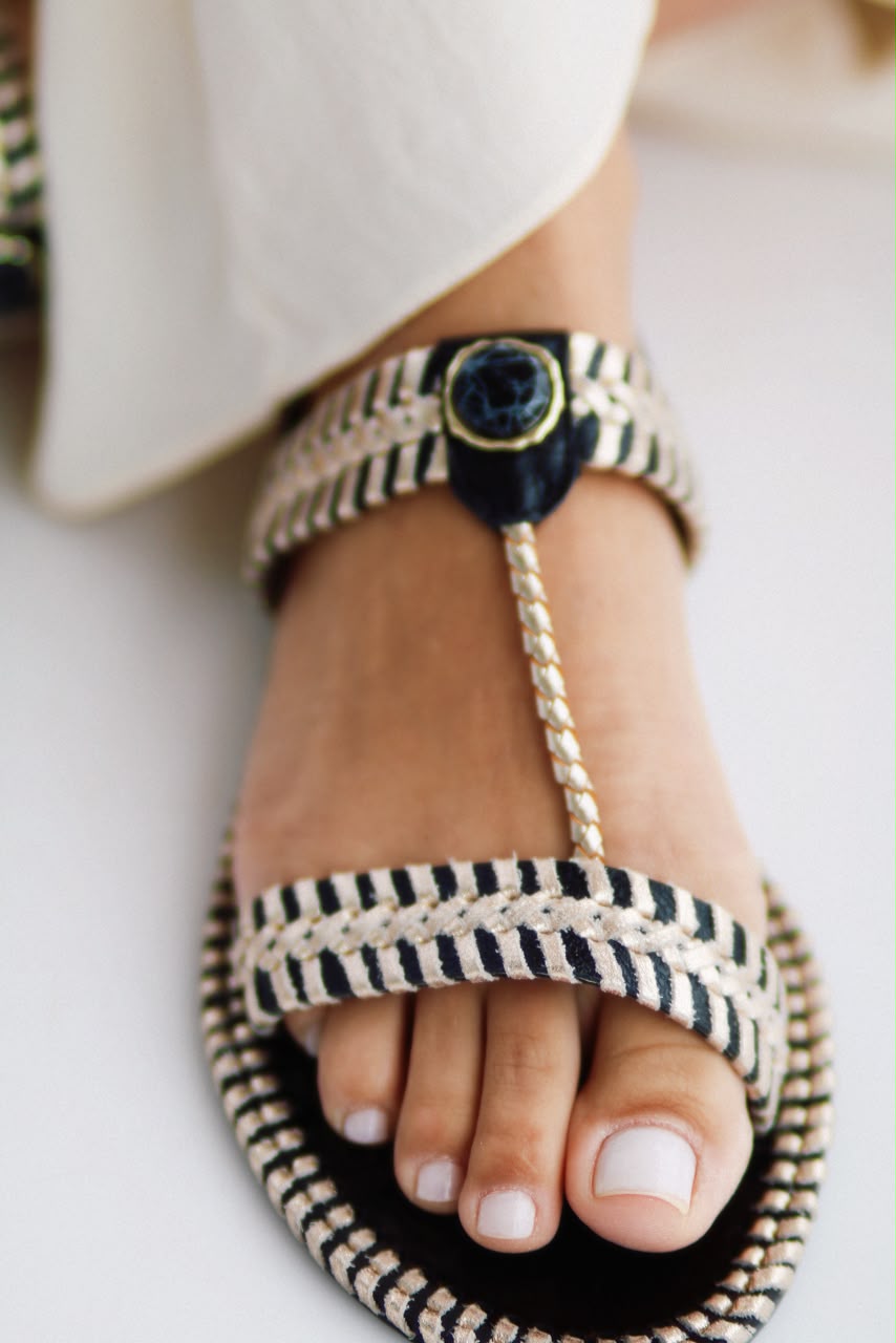Sandália flat Athena em crochê