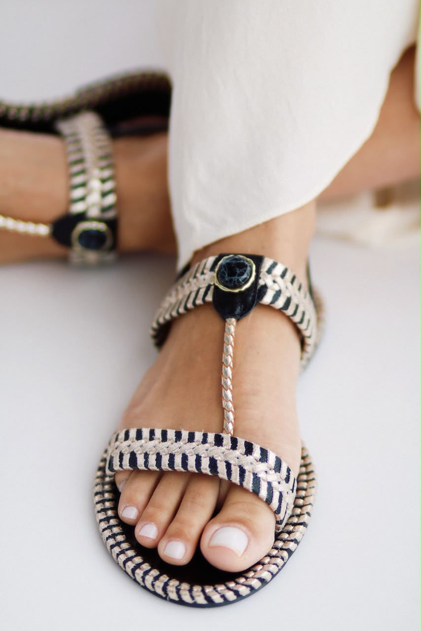 Sandália flat Athena em crochê