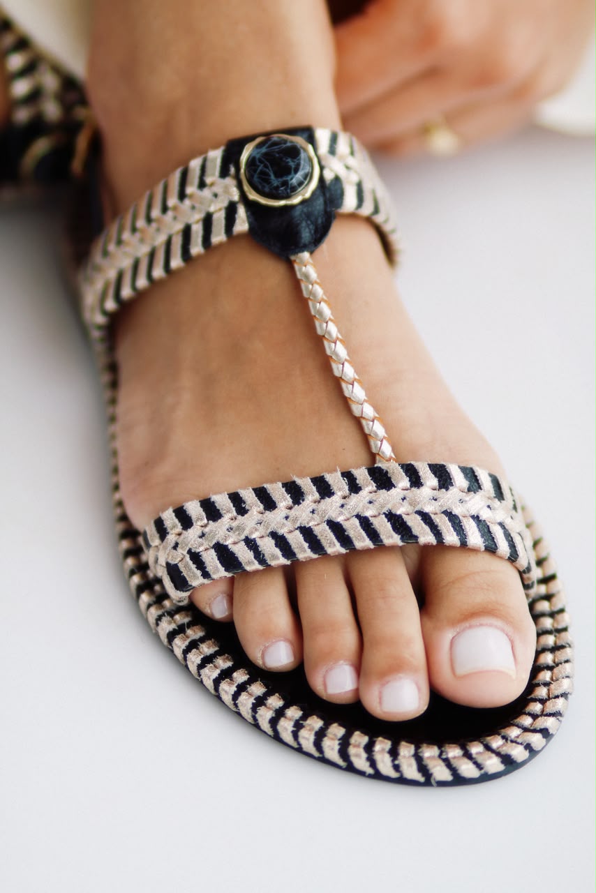 Sandália flat Athena em crochê