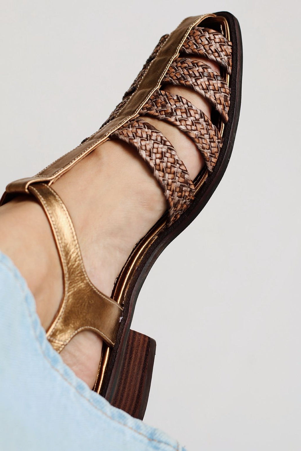 Fisherman Dalila leather and raffia