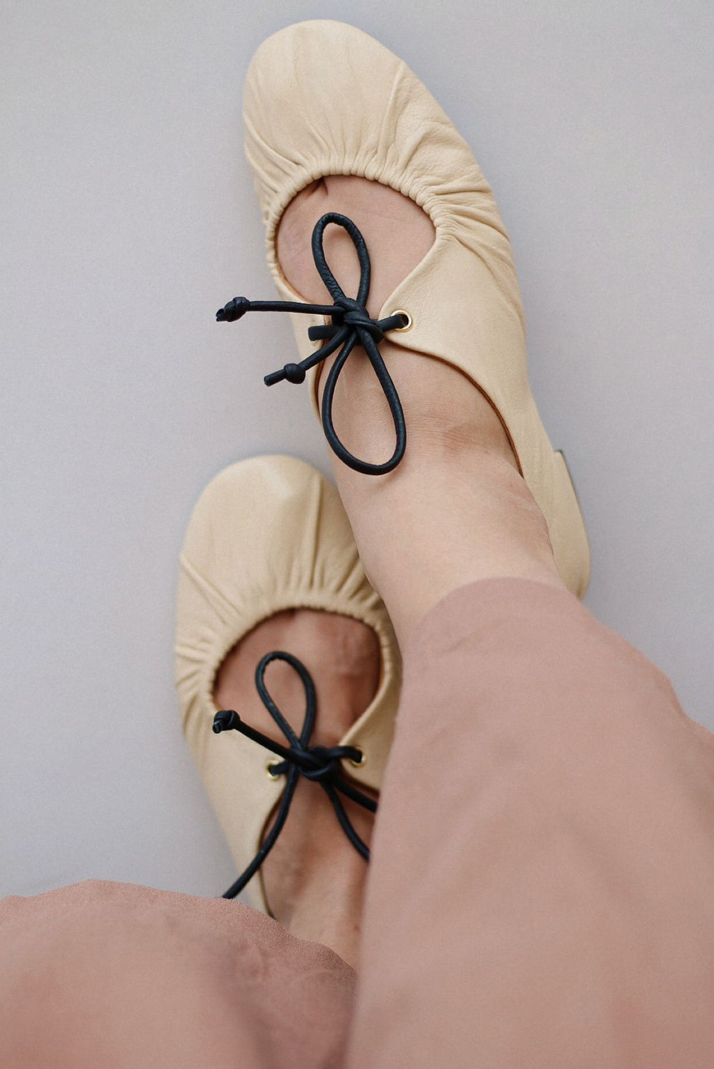 Florence ballerina, cream and black.