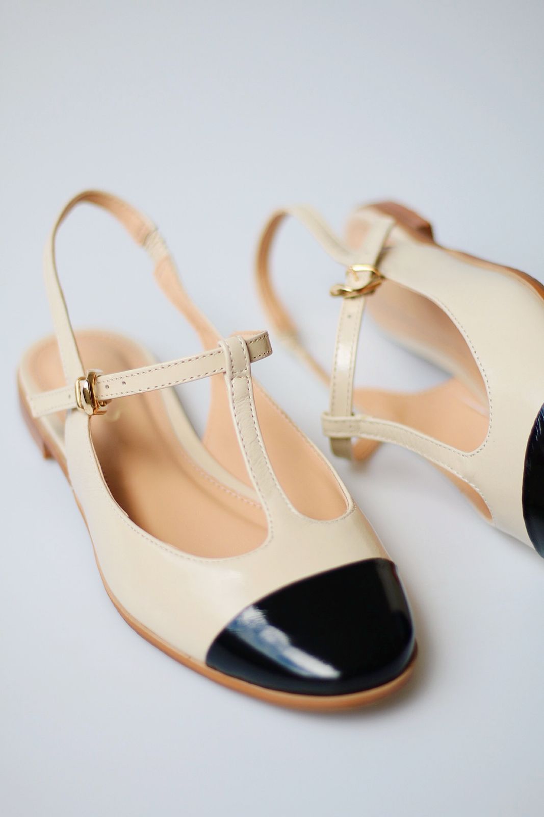 Bailarina Nyssa creme e preto