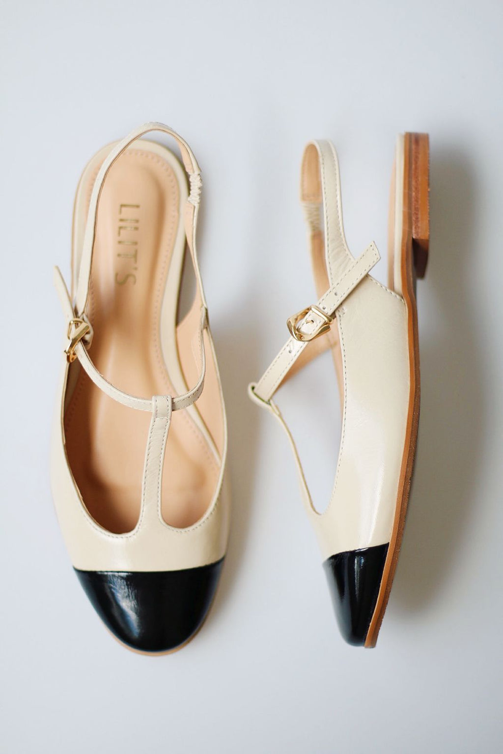 Bailarina Nyssa creme e preto