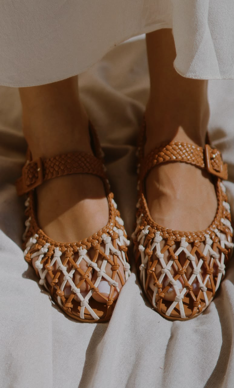 Sapatilha Ivana macrame bicolor