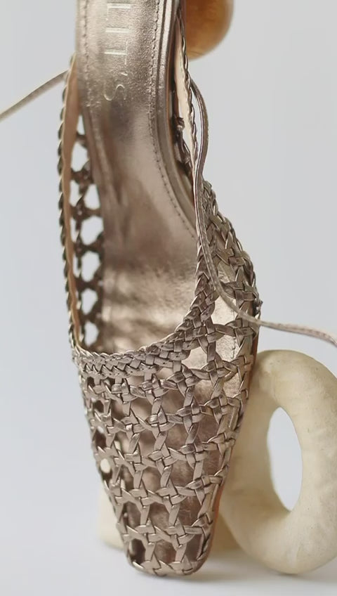 Zariah carbon sandal with chestnut geo heel (2 ways to wear)